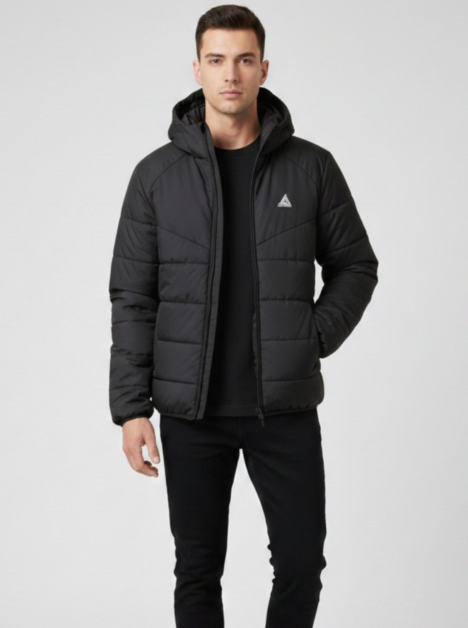 Kapspor Erkek Siyah Kapüşonlu Mont KAP-00042