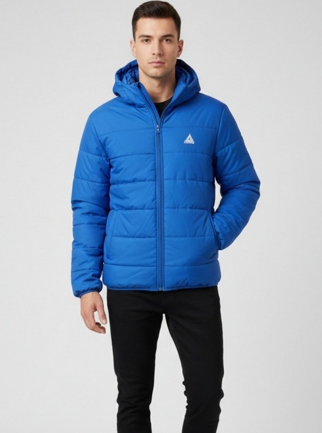 Kapspor Erkek Mavi Kapüşonlu Mont KAP-00043