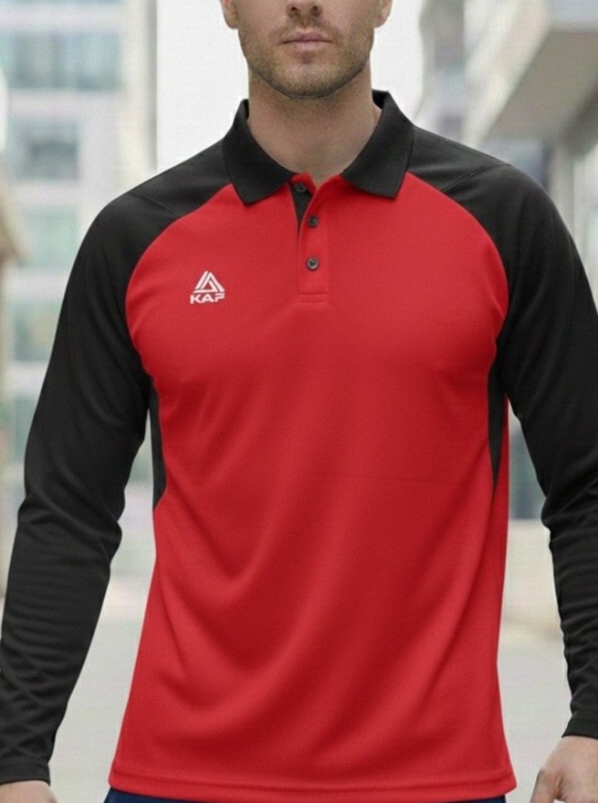 Kapspor Erkek Kırmızı polo Yaka Sweatshirt KAP-00064