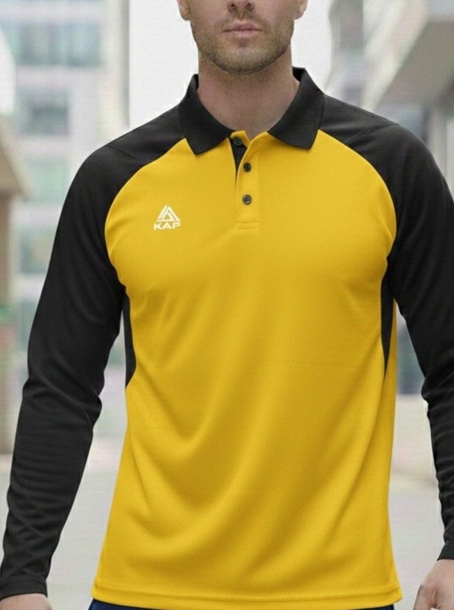 Kapspor Erkek Sarı Polo Yaka Sweatshirt KAP-00066