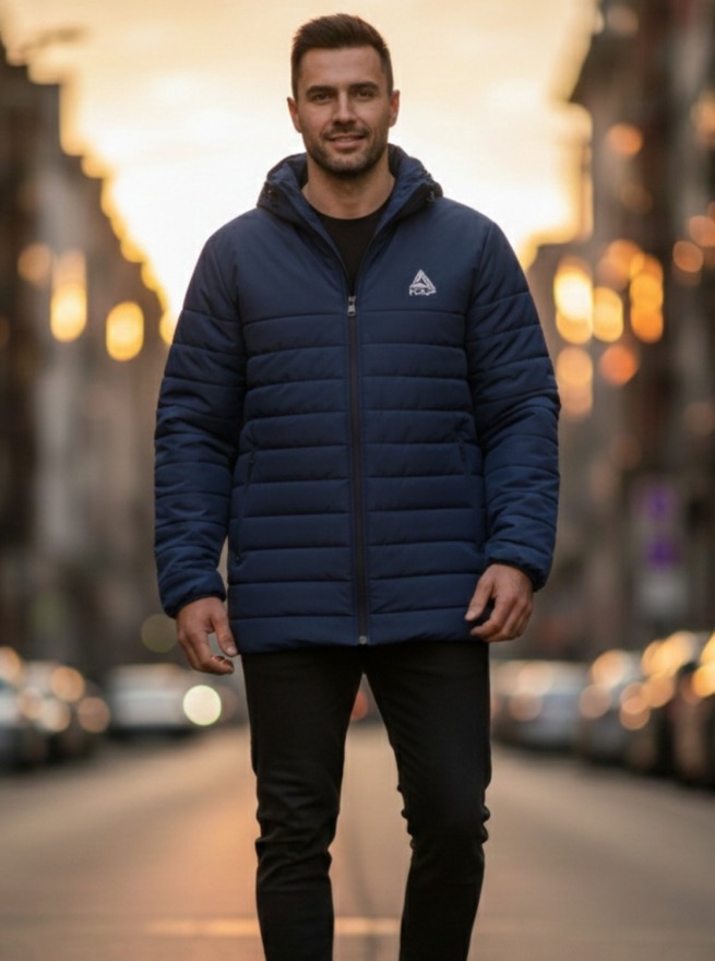 Kapspor Erkek Lacivert Kapüşonlu Mont KAP-00088