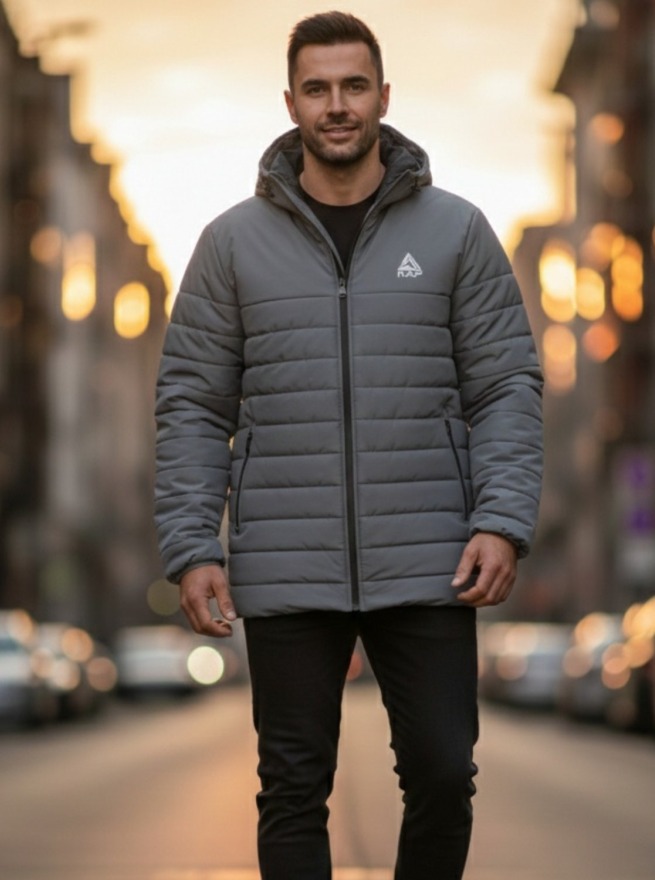 Kapspor Erkek Gri Kapüşonlu Mont KAP-00089