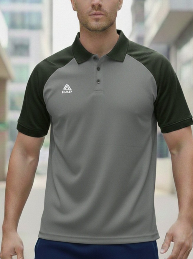 Kapspor Erkek Polo Yaka Gri Tişört KAP-00103